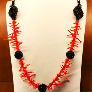 Collana Corallo e Onice nero