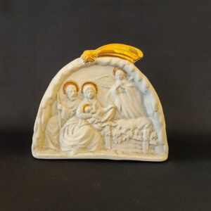 Sacra Famiglia capanna in porcellana biscuit