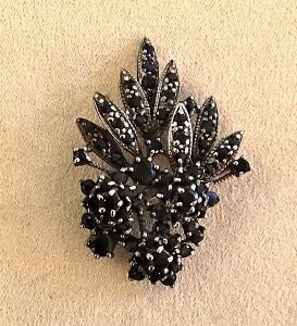 Spilla argento 925, zaffiri scuri