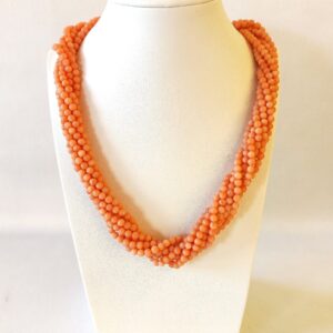 Collana corallo rosa 7 fili