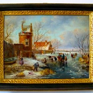 Olio su tela - Paesaggio invernale Brueghel (riproduzione)