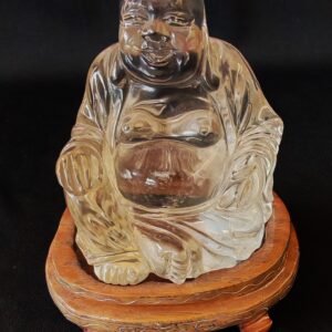 Antica scultura buddha in cristallo di Rocca